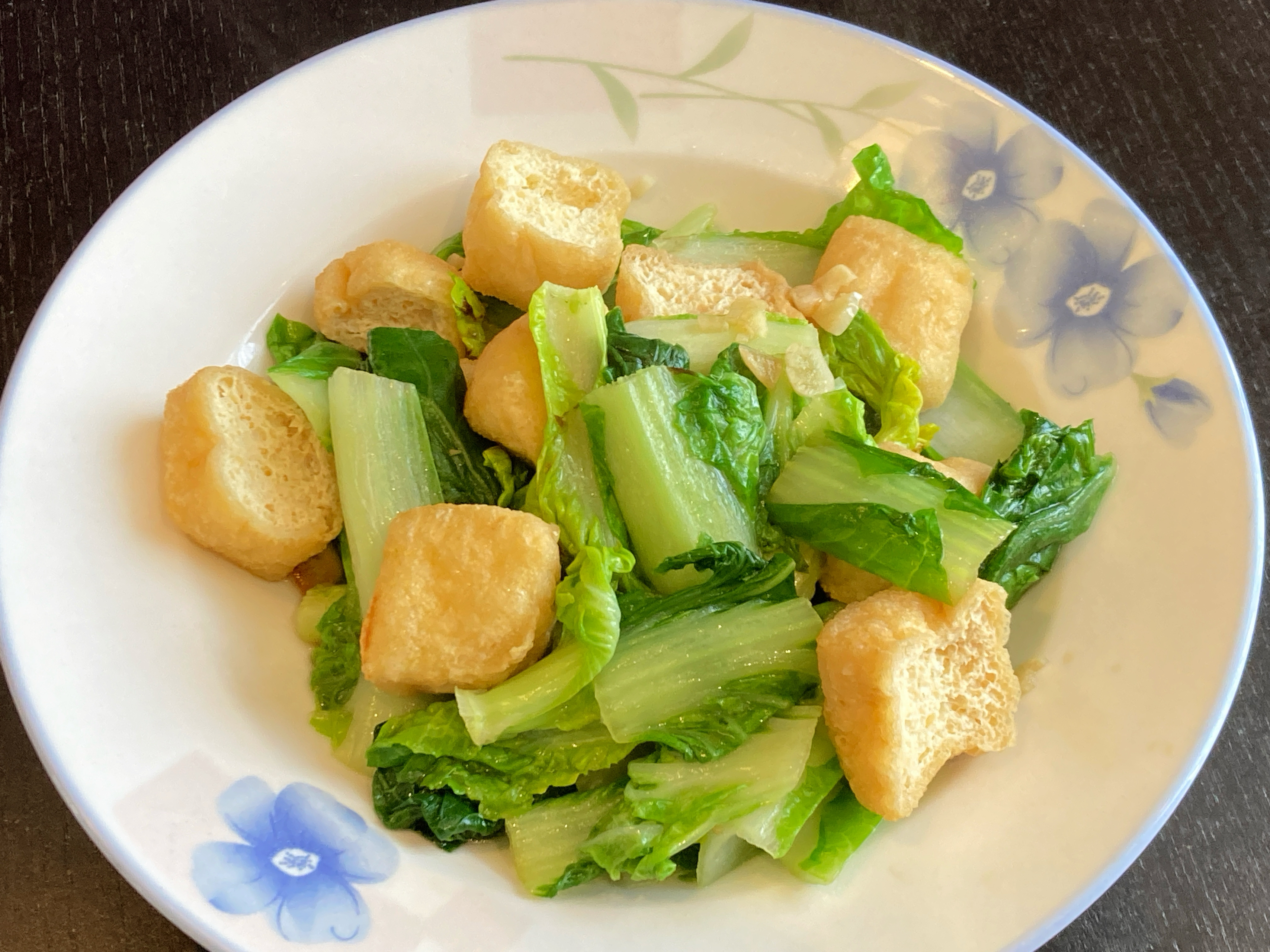 油豆腐炒杭白菜