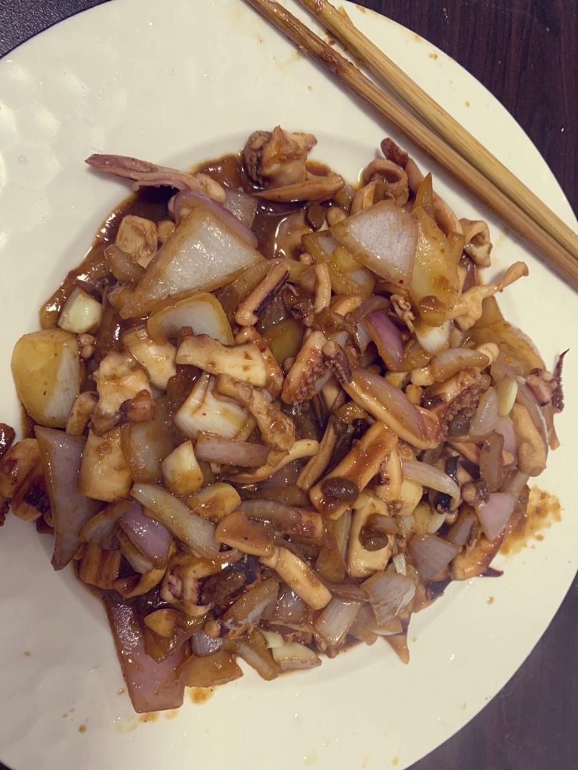 酱爆铁板鱿鱼（家庭版）