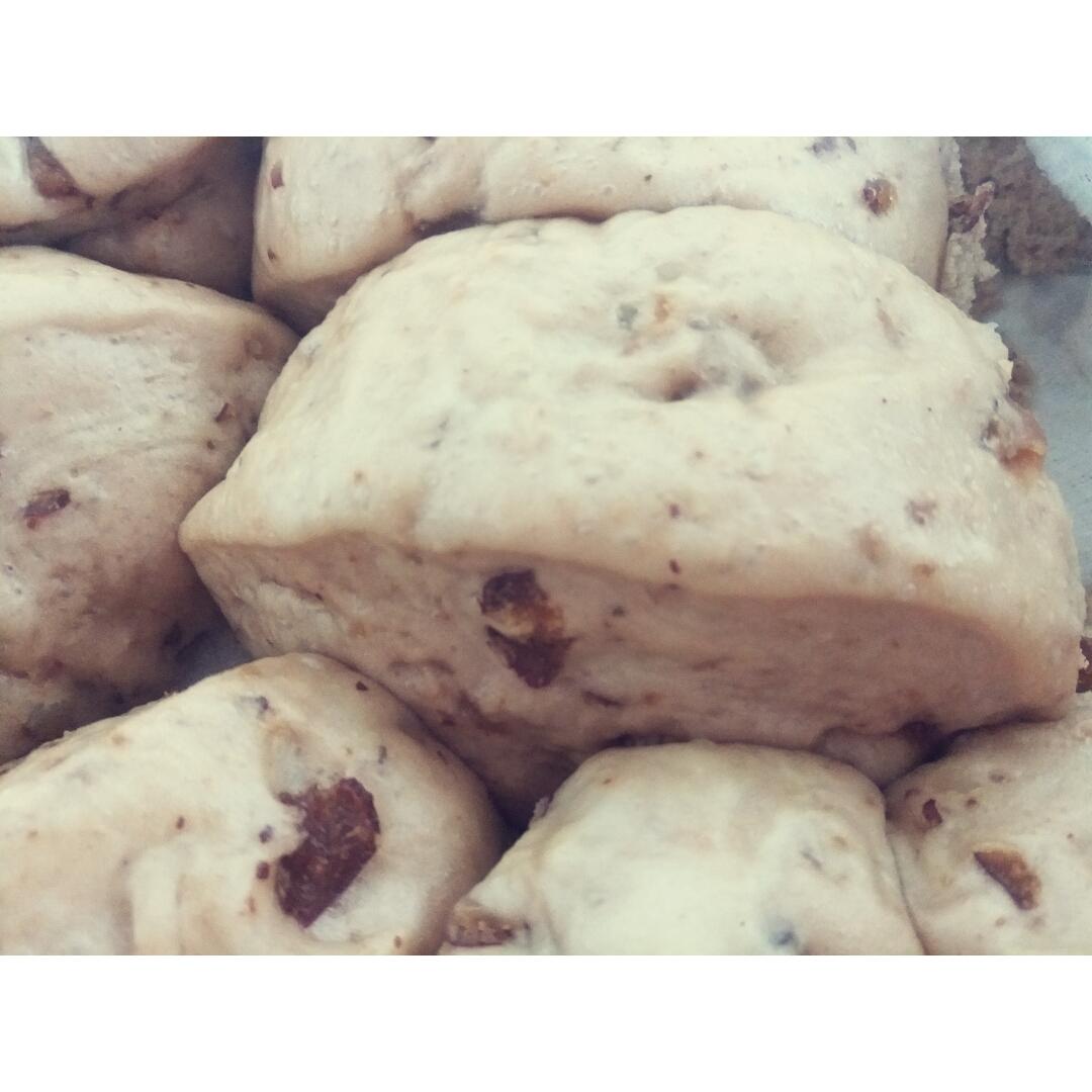 满满都是夹馅的红糖馒头