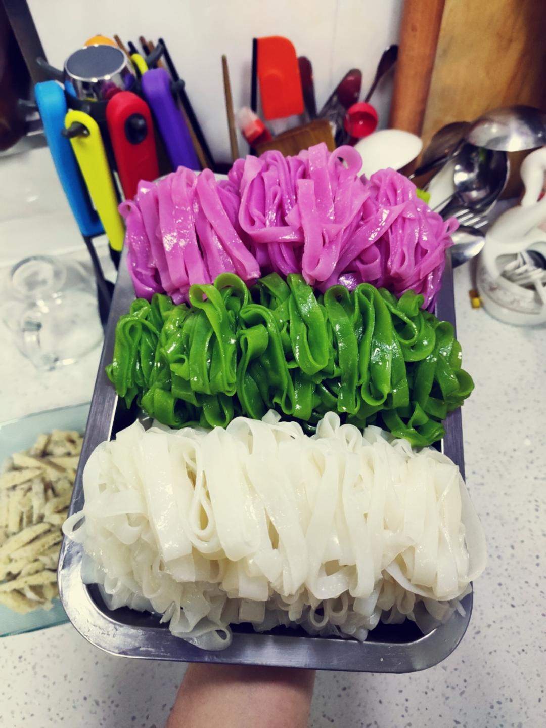 果蔬🌈彩色凉皮不洗面筋超简单