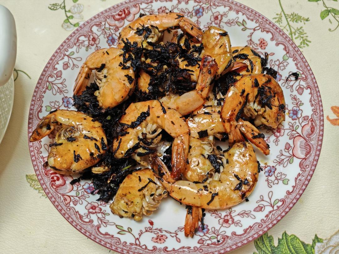 不经油炸的茶叶虾