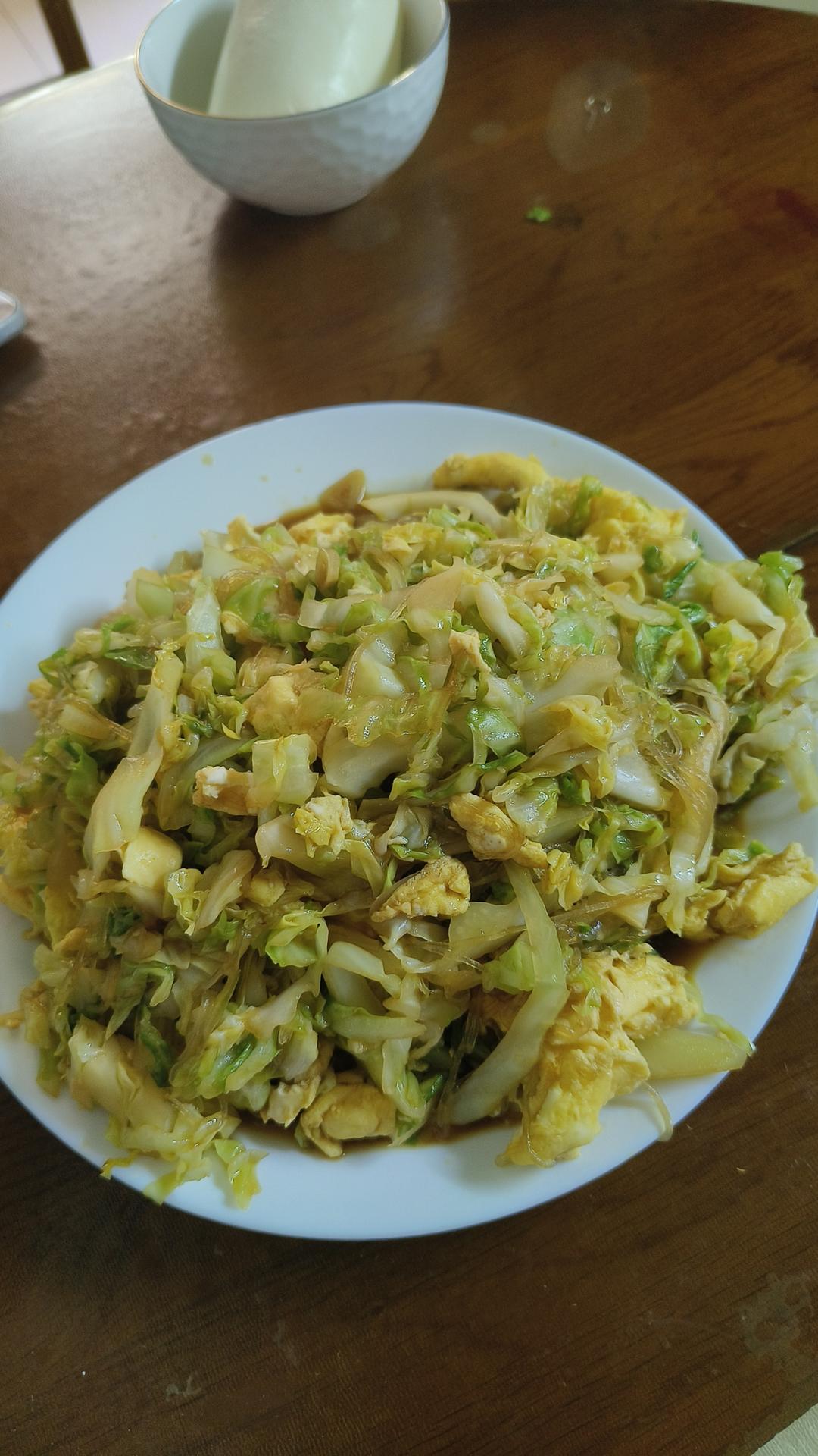 包菜鸡蛋炒粉丝