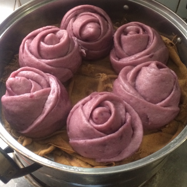 紫薯玫瑰花馒头