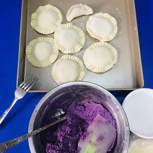 低卡 紫薯煎饼【饺子皮版】的做法 步骤7
