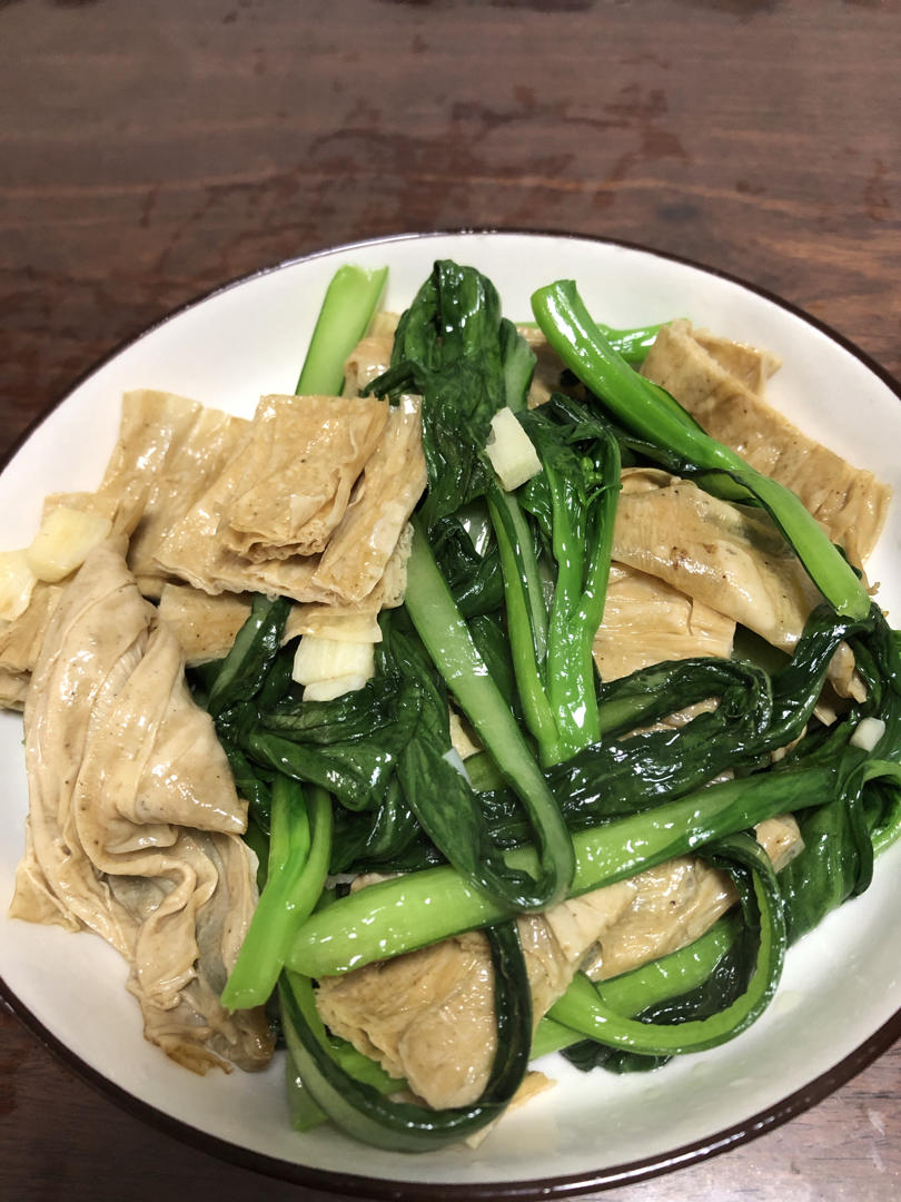 小白菜炒豆皮