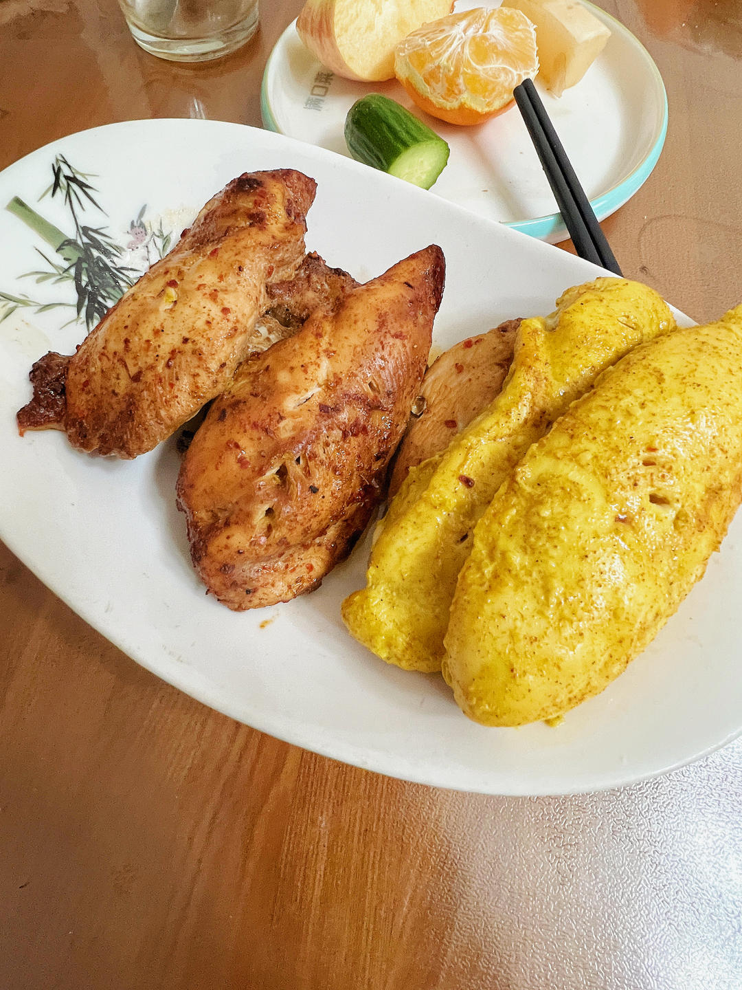 烤箱版-嫩烤酸奶咖喱蒜香鸡胸肉的做法