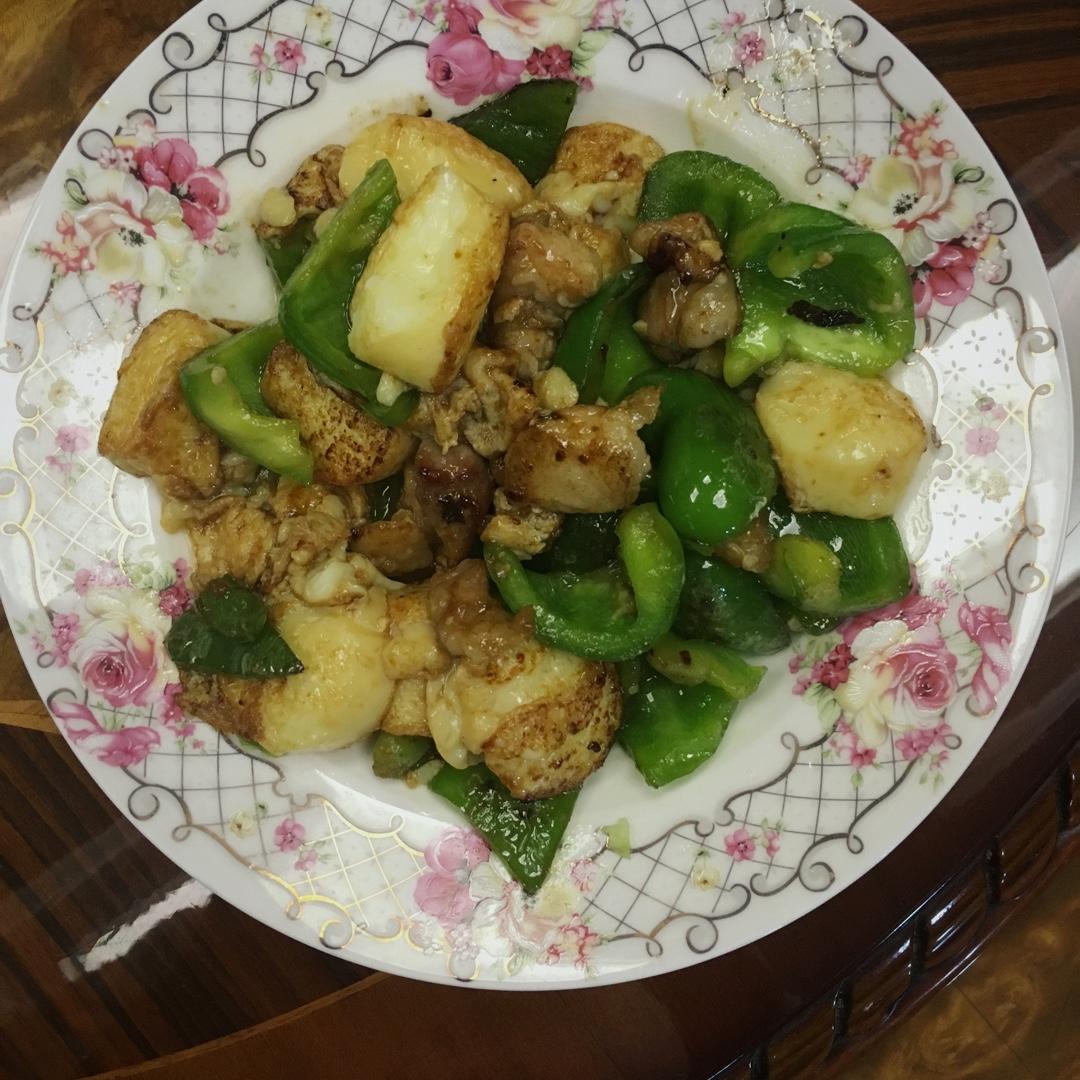 青椒肉丝炒日本豆腐