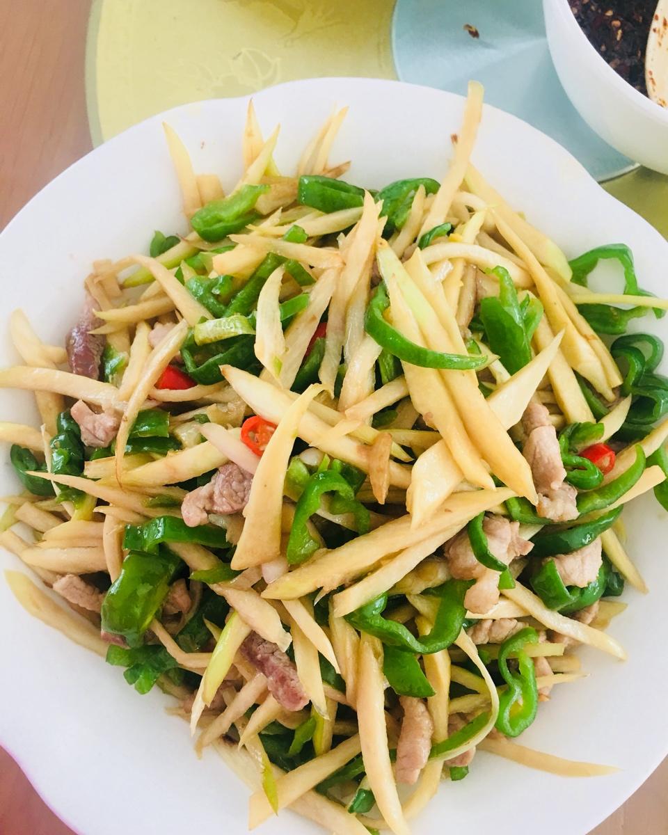 茭白青椒肉丝 (小美版)