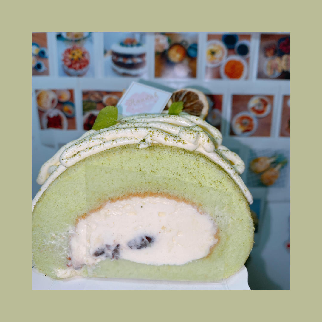 抹茶红豆蛋糕卷