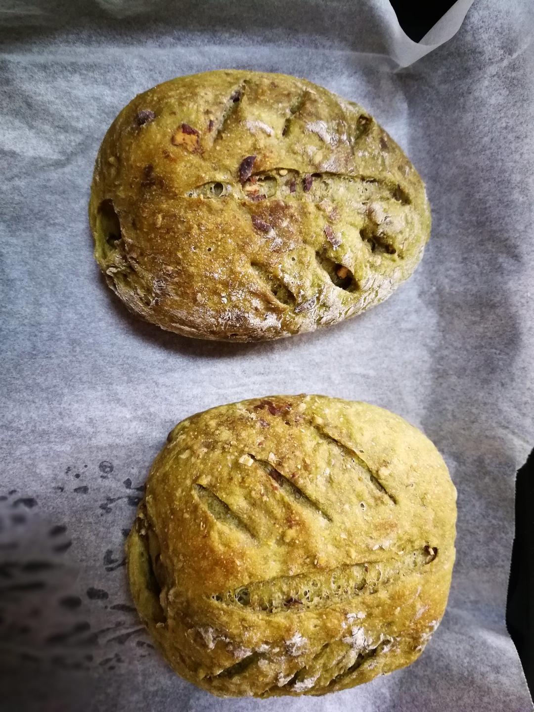 抹茶红豆欧包（不干燥）