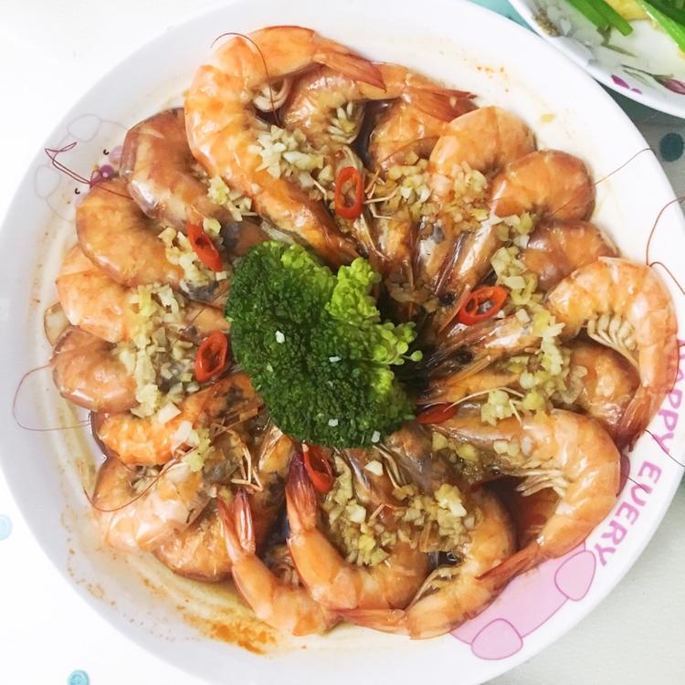 蒜泥蒸虾