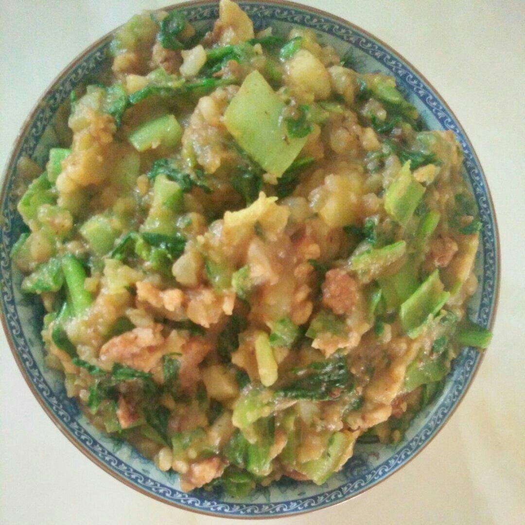 家常土豆泥小白菜