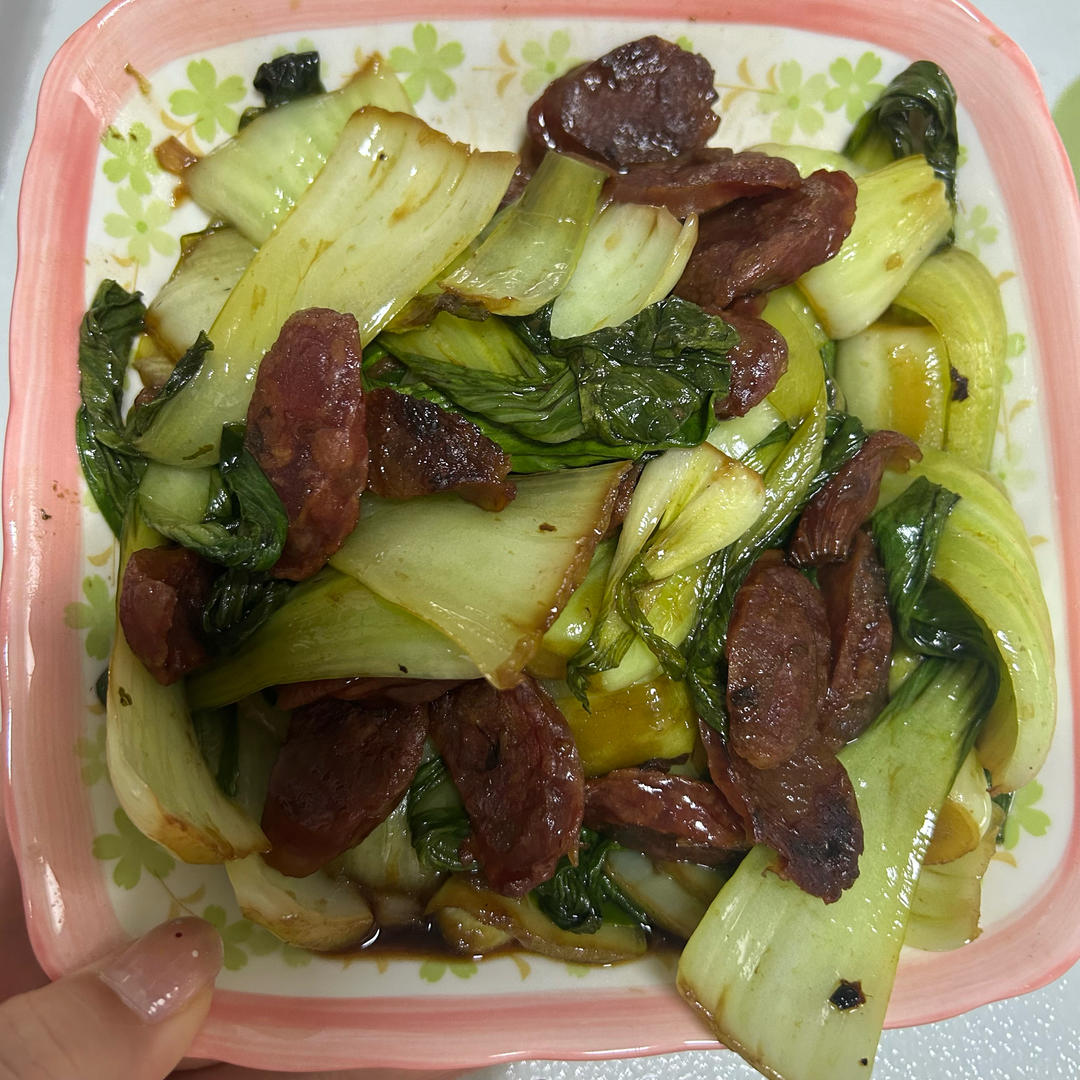 腊肠炒油菜