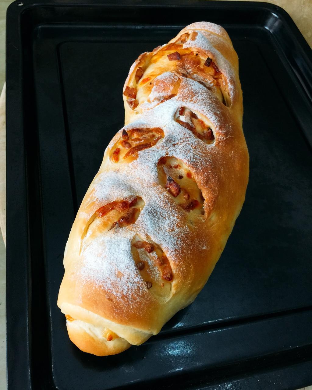 香肠（培根）芝士面包-老面版