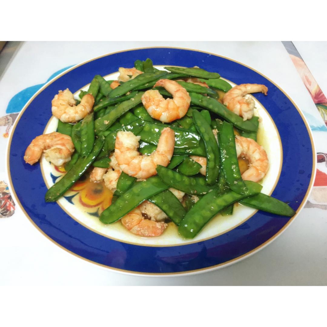 荷兰豆炒虾仁