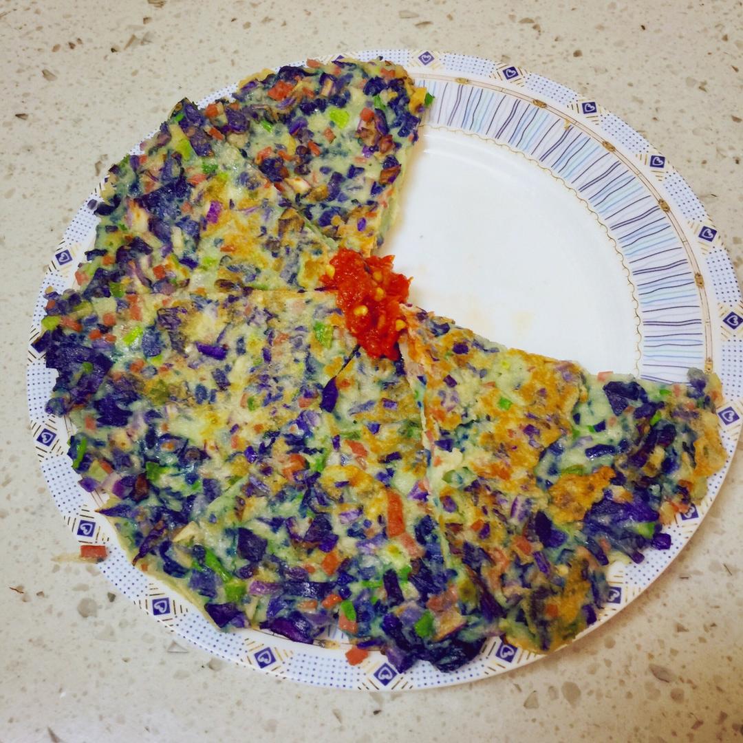 紫甘蓝煎蛋饼