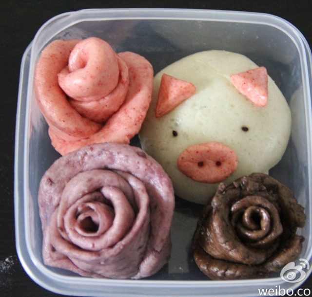 可爱的小猪豆沙包