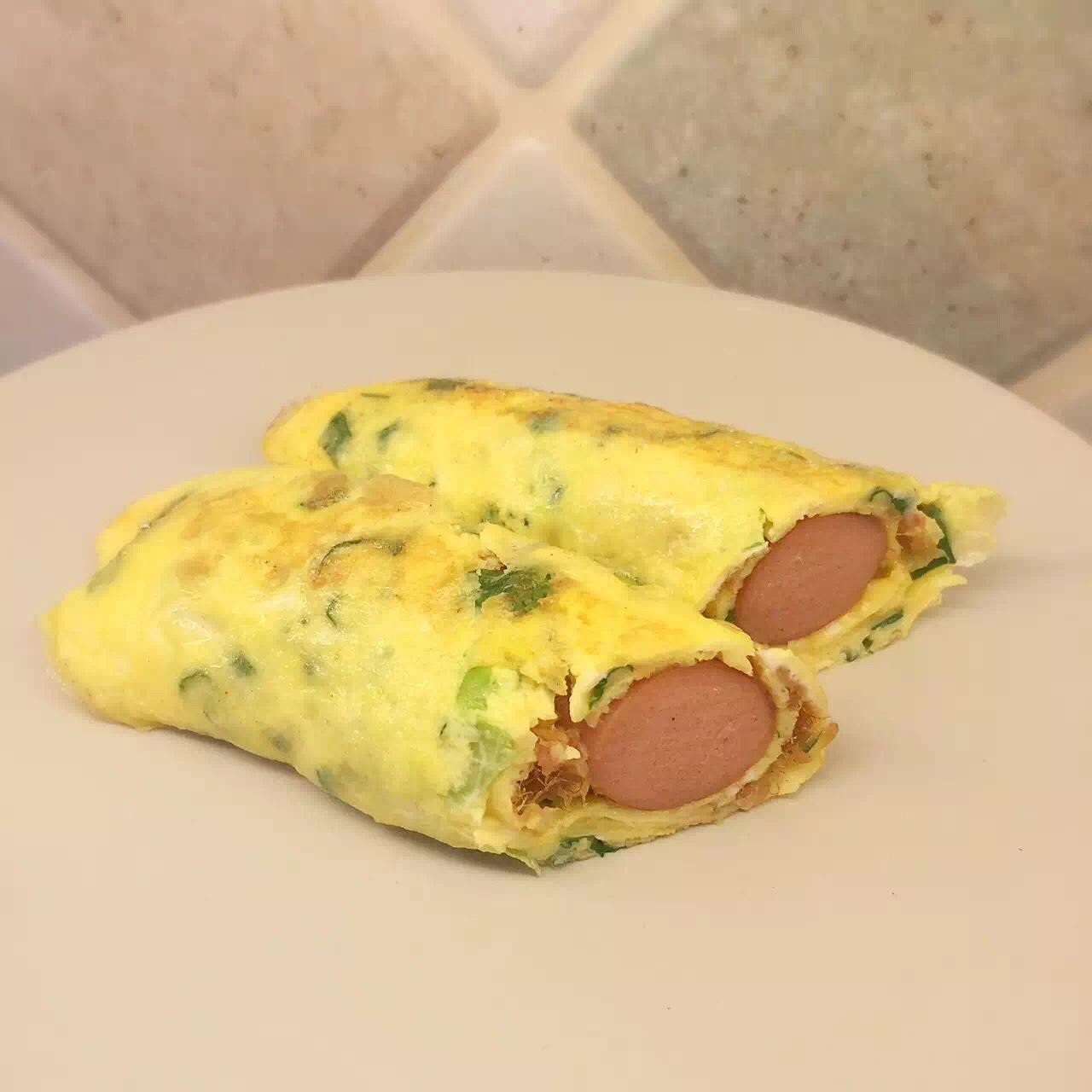 快手早餐-鸡蛋香肠卷