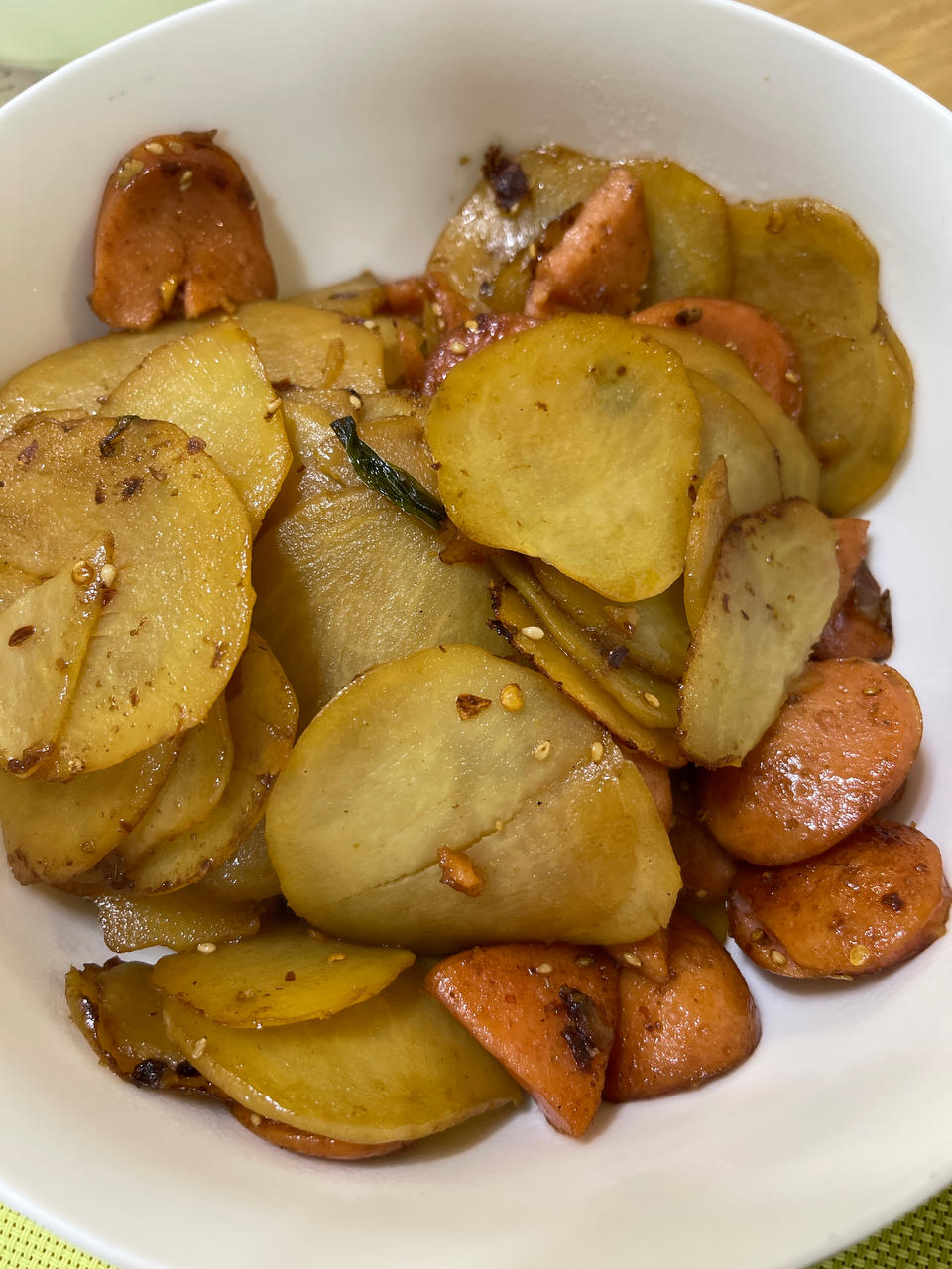 香辣过瘾的孜然土豆火腿，比路边摊还好吃