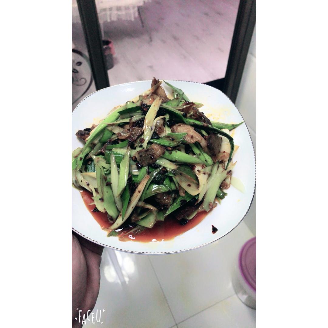 青蒜炒肉片