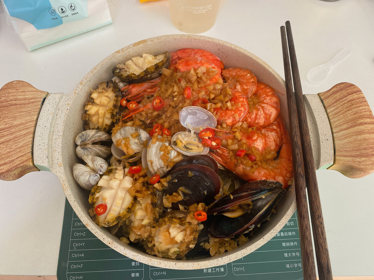 快手海鲜煲，基围虾，过节必备实用大菜