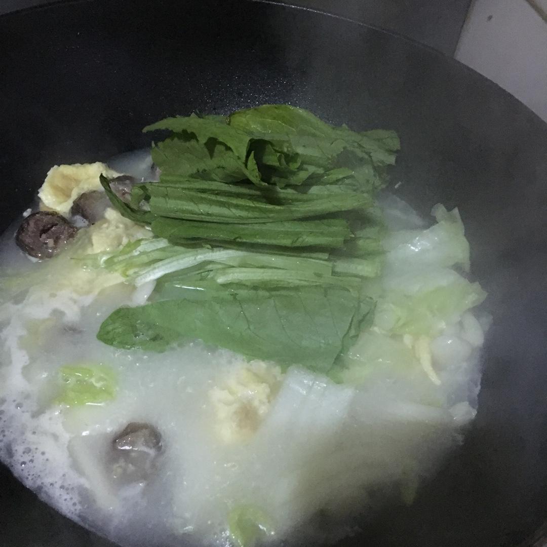 鸡蛋白菜汤(泡蛋白汤)