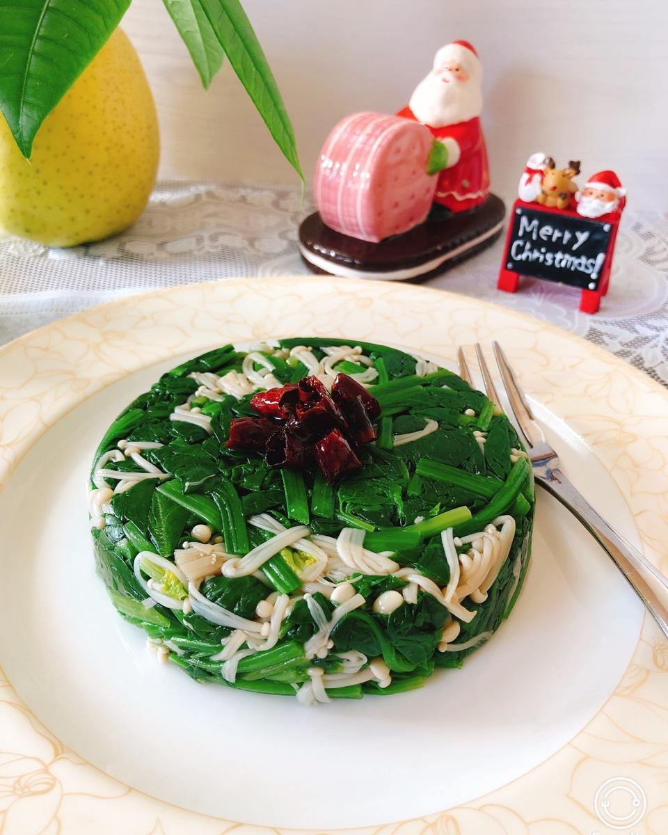 凉拌菠菜金针菇