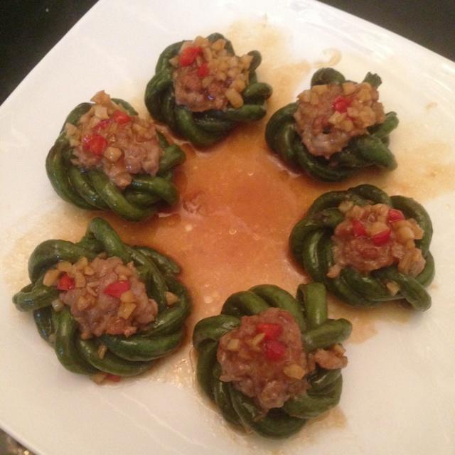 肉末虹豆结的做法