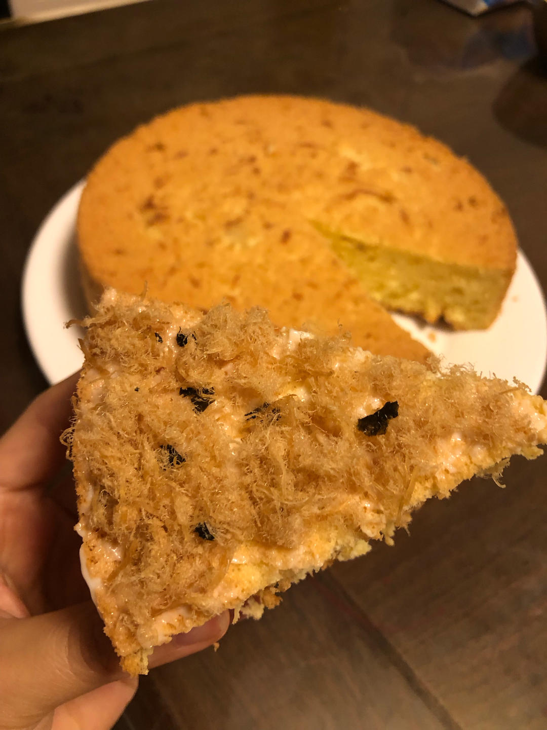 海苔肉松戚风蛋糕