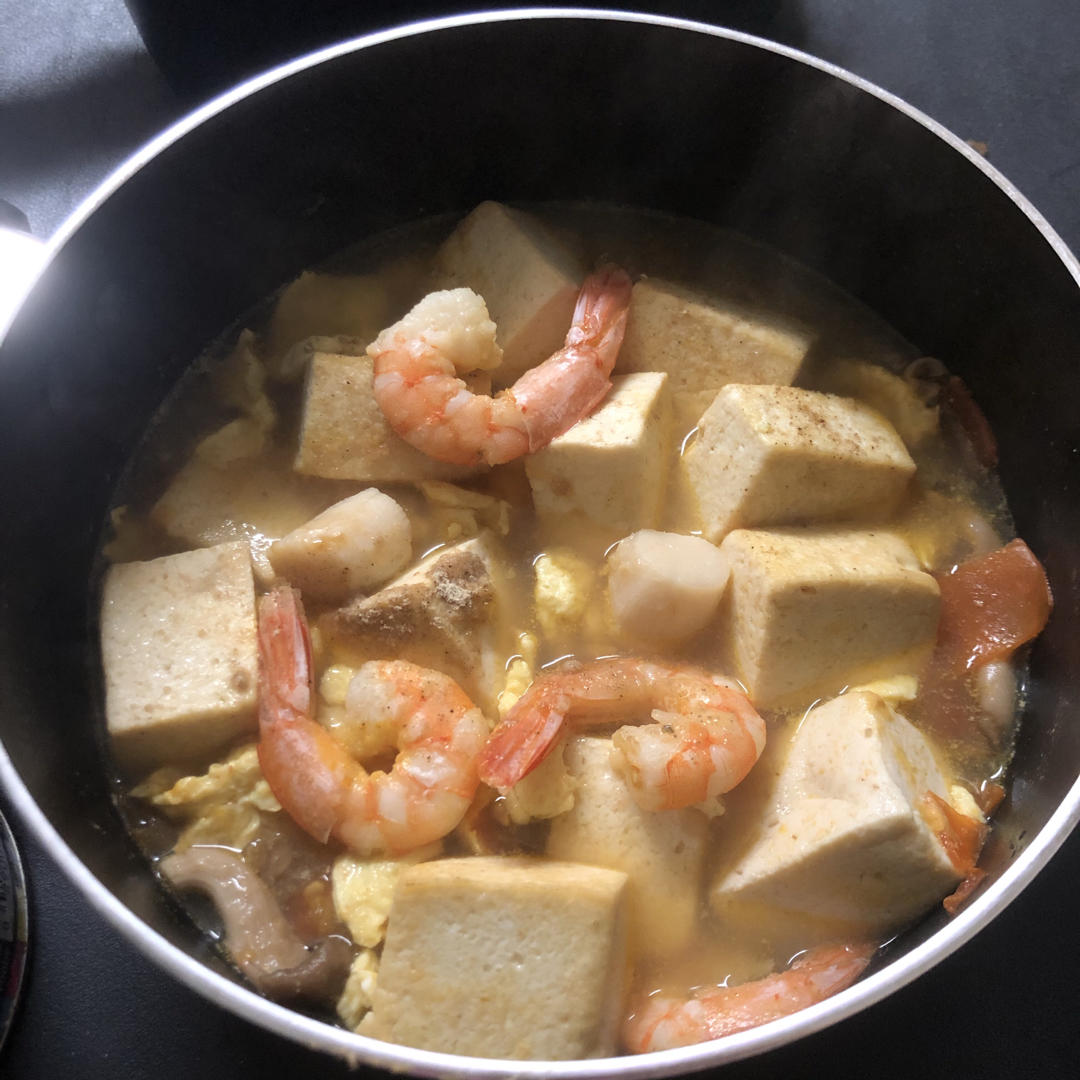 鲜虾豆腐煲