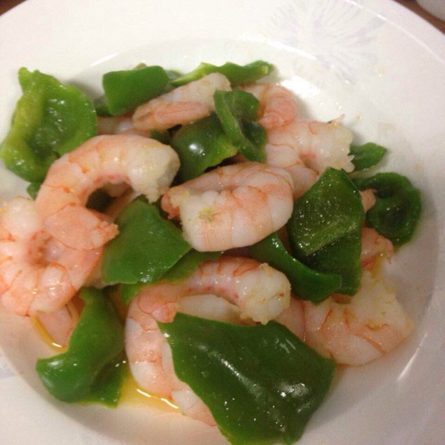 虾仁炒青椒
