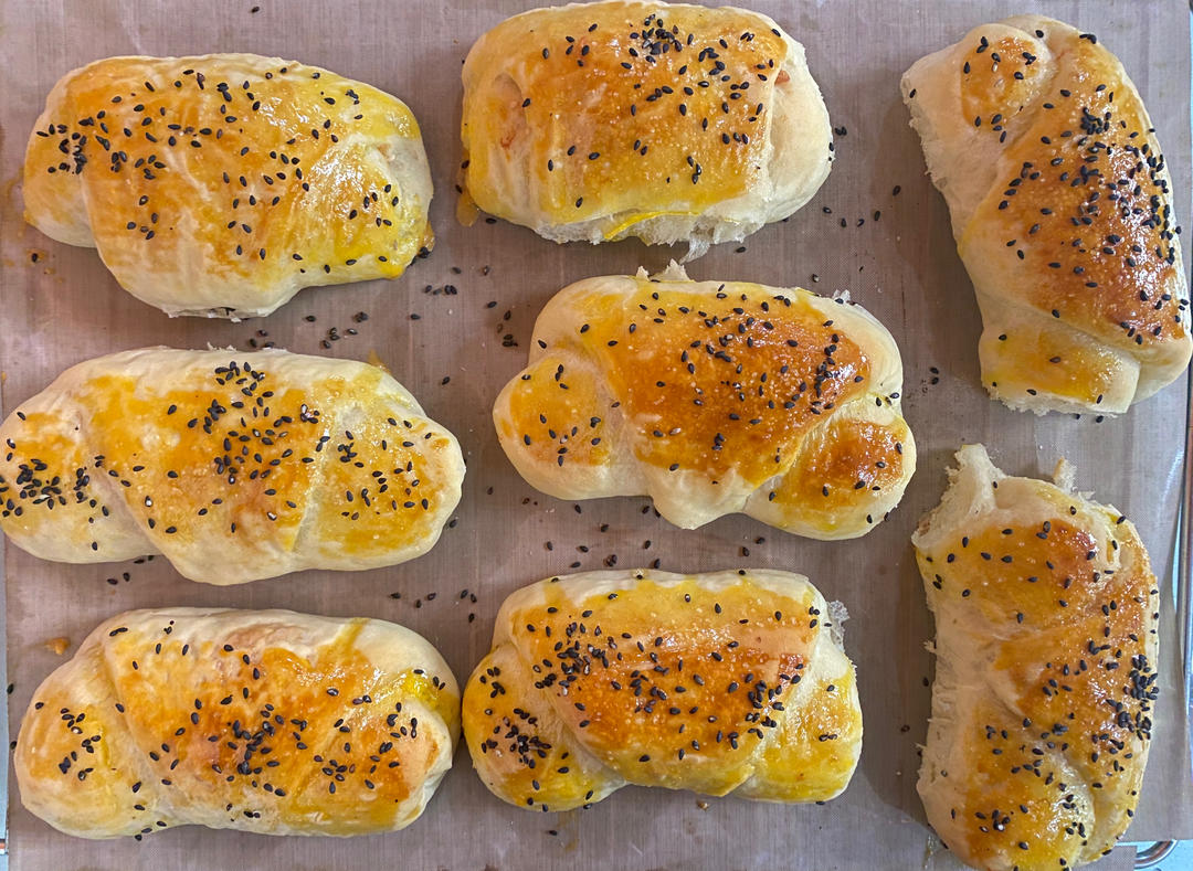 黄油肉松卷🥐快速免揉无需手套膜