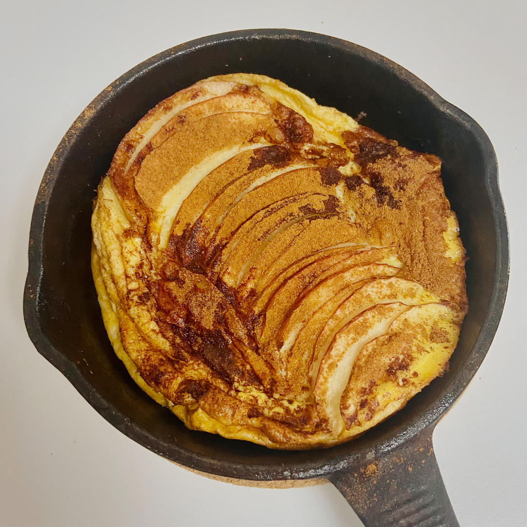 低卡肉桂苹果荷兰松饼🥞网红brunch