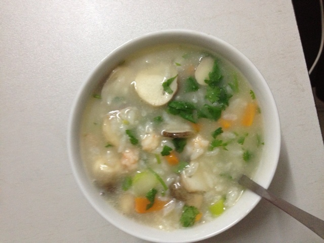 蘑菇鲜虾粥