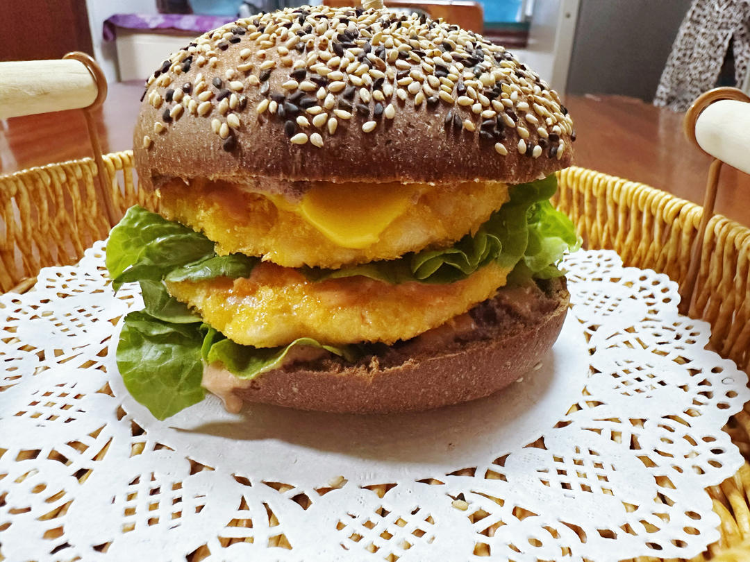 炸虾汉堡包