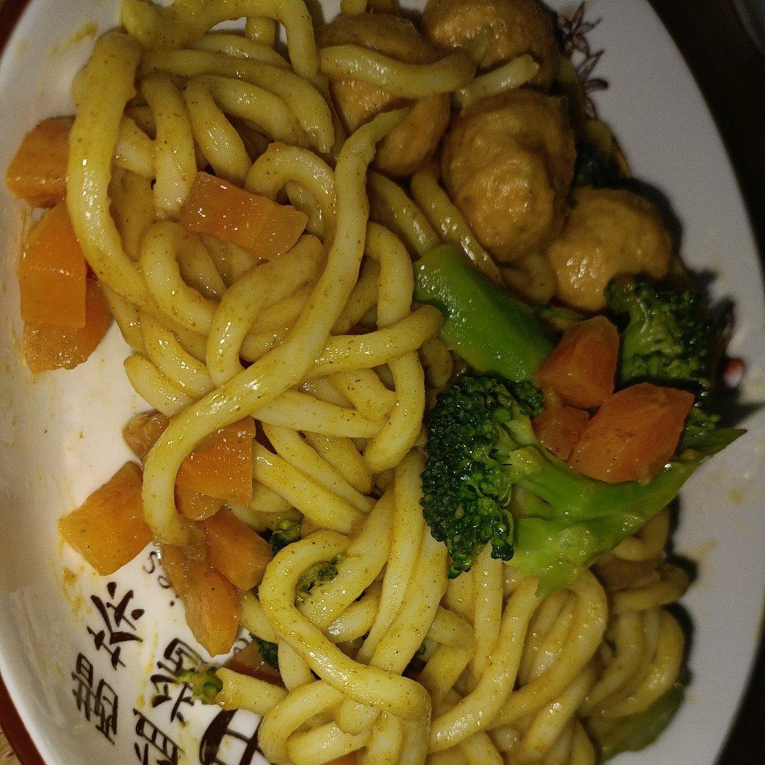 咖喱鱼蛋乌冬面‼️简单美味‼️全家都爱