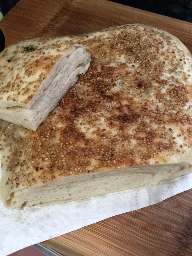 可爱幸运小喵喵做的发面千层大饼