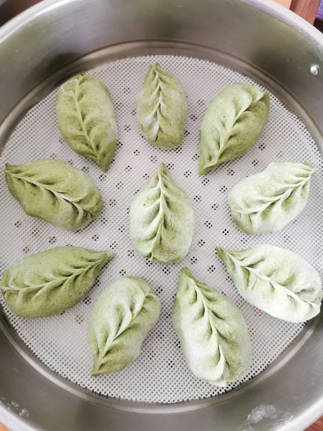 发酵面团-艾草柳叶包
