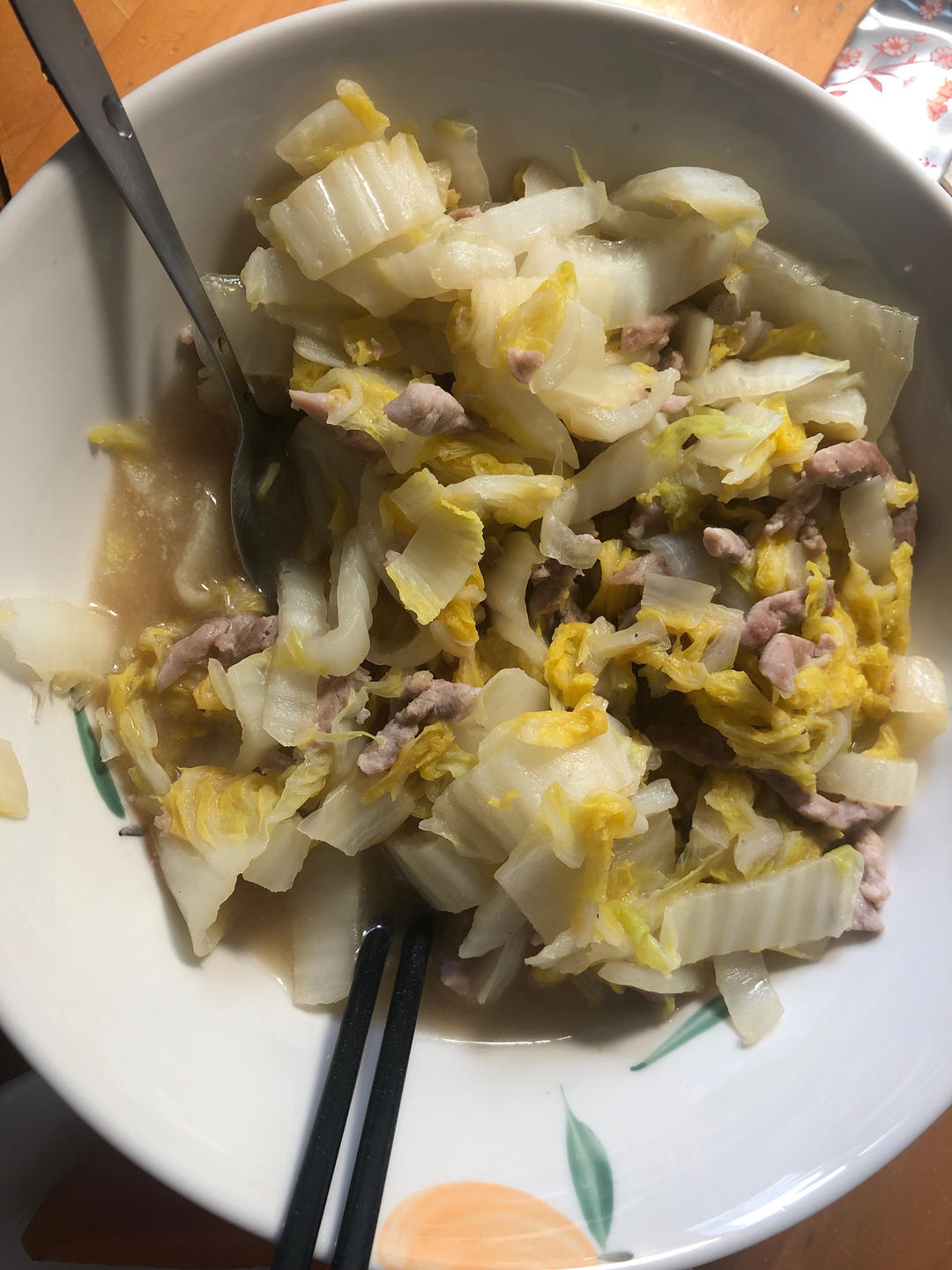 白菜烂糊肉丝