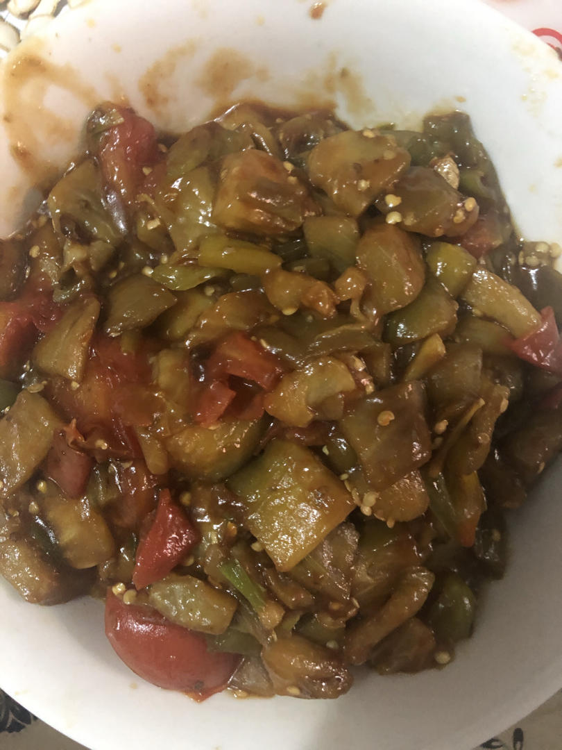 5分钟快手下饭菜#番茄炒茄子🍅番茄家族
