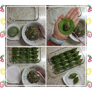 茴香苗三文鱼洋葱饺子(菠菜汁面皮)的做法 步骤1