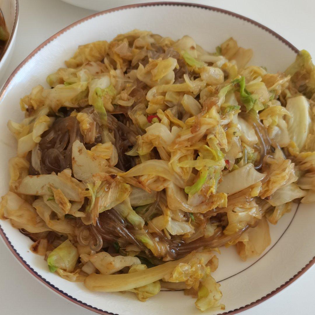 卷心菜炒粉丝 Glass noodles with Cabbage