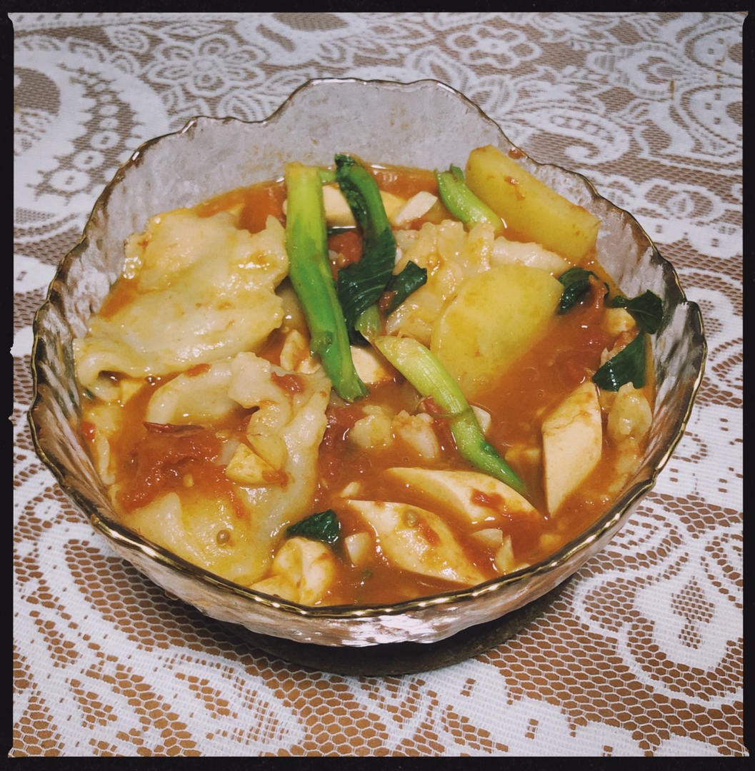 番茄火腿揪面片