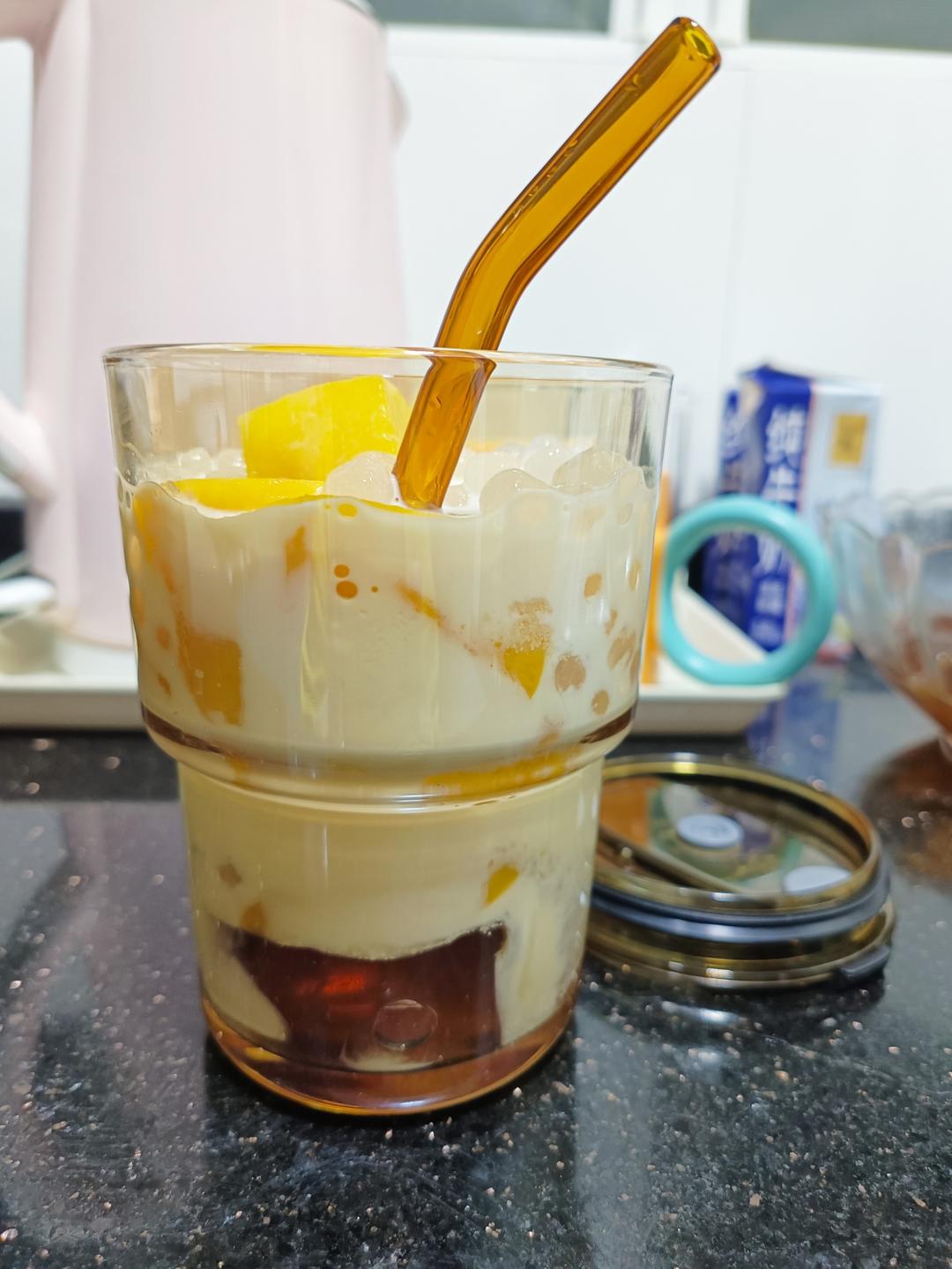 港式甜品——杨枝甘露(芒果西米露)附芒果花切法