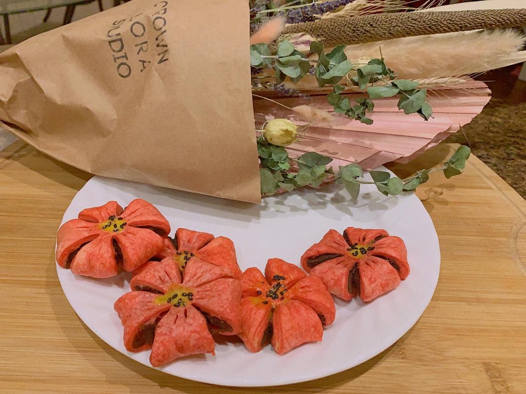 浪漫唯美樱花酥～～豆沙馅