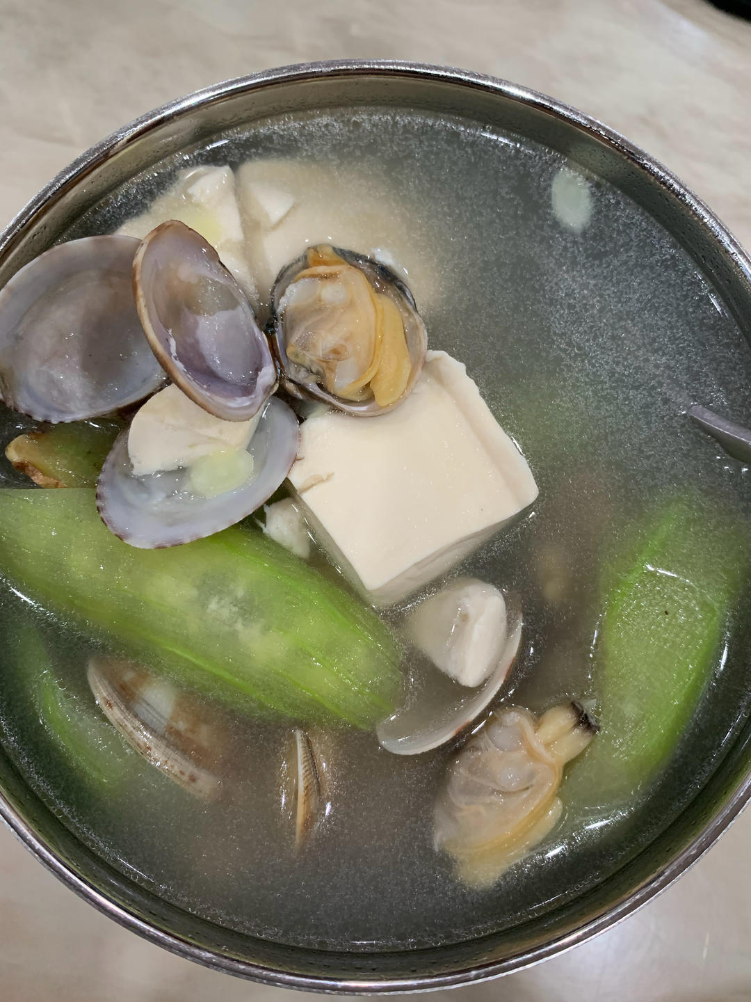 丝瓜蛤蜊汤——太太乐鲜鸡汁快手菜