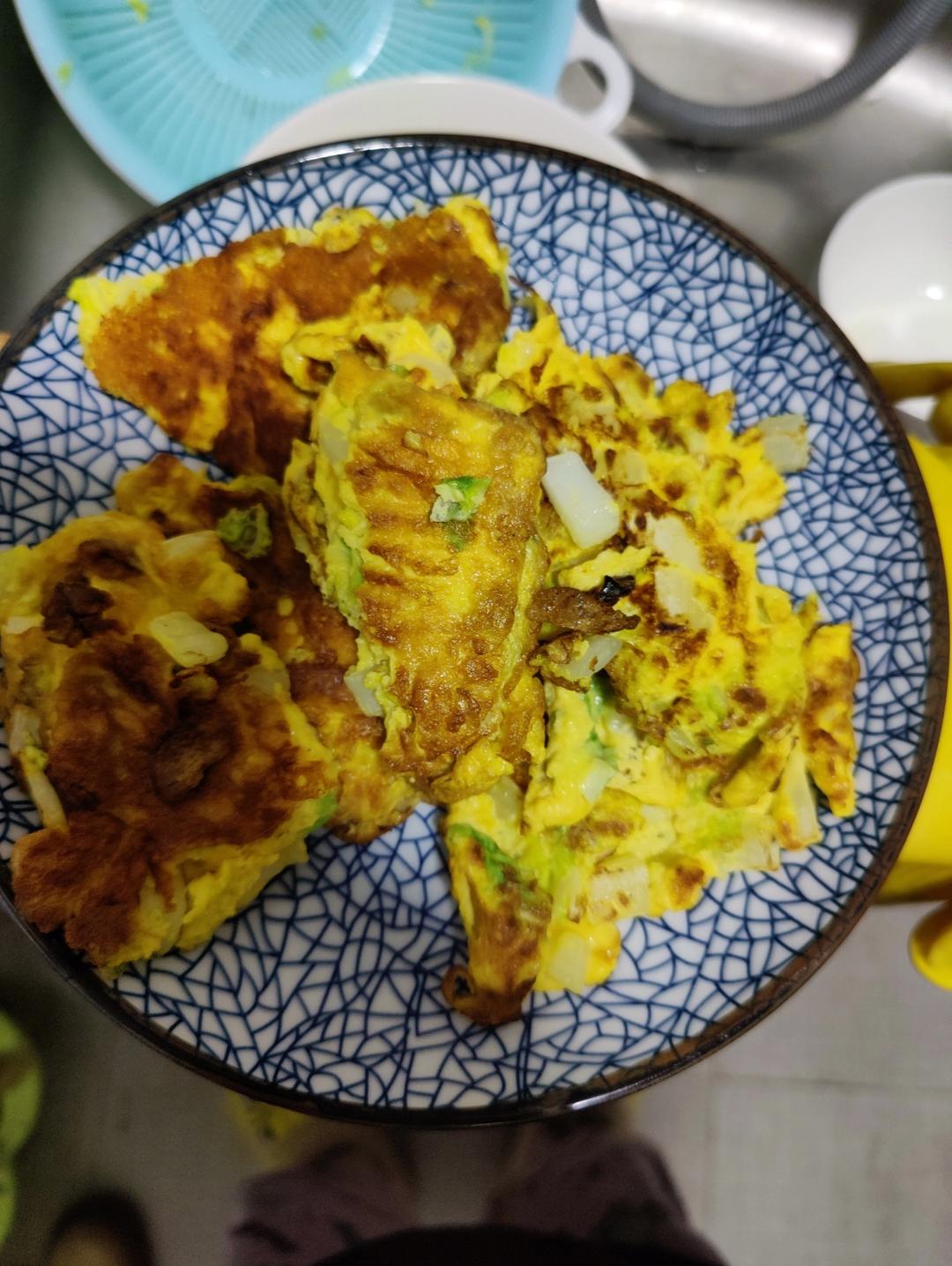 超级下饭  大白菜煎鸡蛋饼