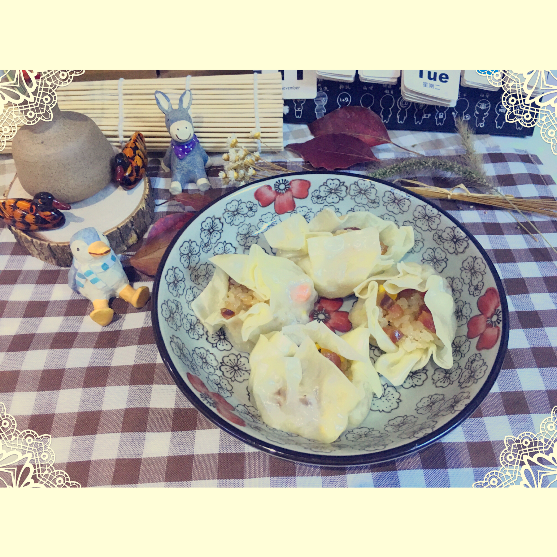 馄饨皮糯米烧麦