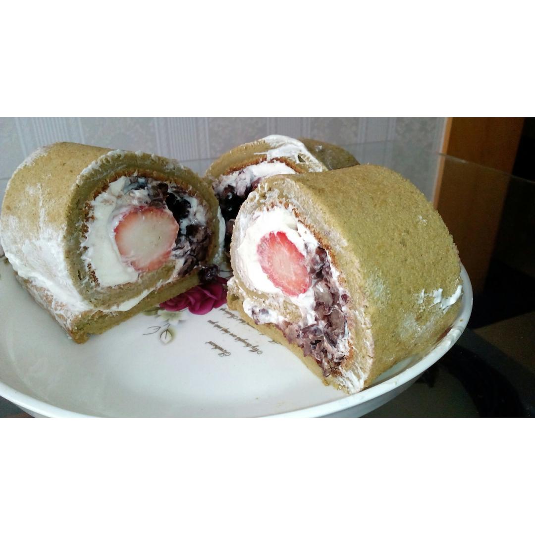 【i烘焙】抹茶戚风蛋糕卷