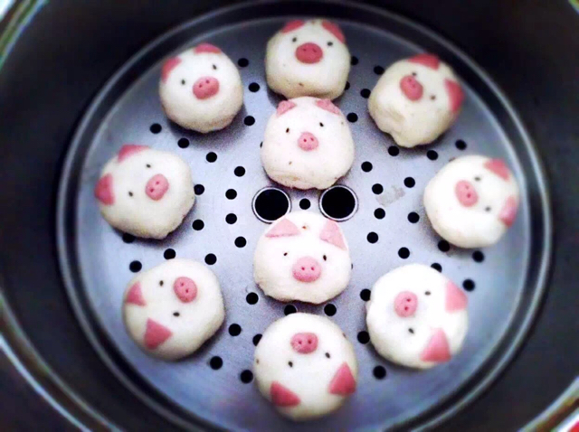 可爱的小猪豆沙包